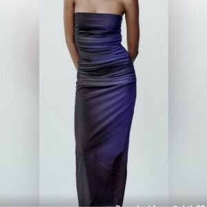Zara Strapless Tulle Midi Dress